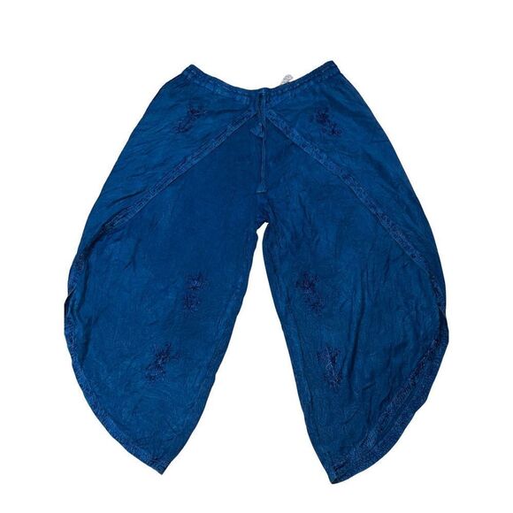 New Navy Blue Original Ethnic Indian Cotton Casual Harem Pants - Picture 3 of 13